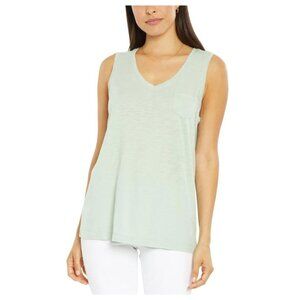 Forever Comfort by NYDJ NWT Sunkissed Sage Sleeveless Pocket T-Shirt, XSmall